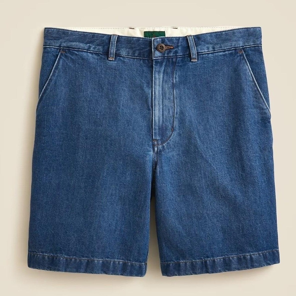 J.Crew Oarsman Relaxed Fit Linen Cotton Chambray Denim Short Men 29W Blue 8in